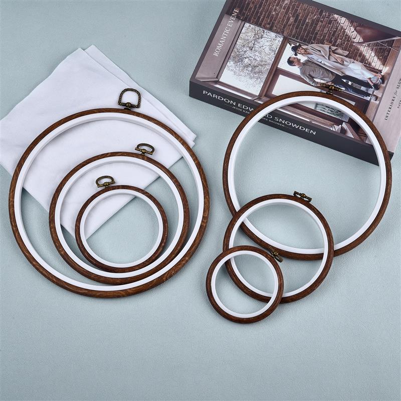 Embroidery Hoop Square - Round Oval Wooden Color Embroidery Hoops
