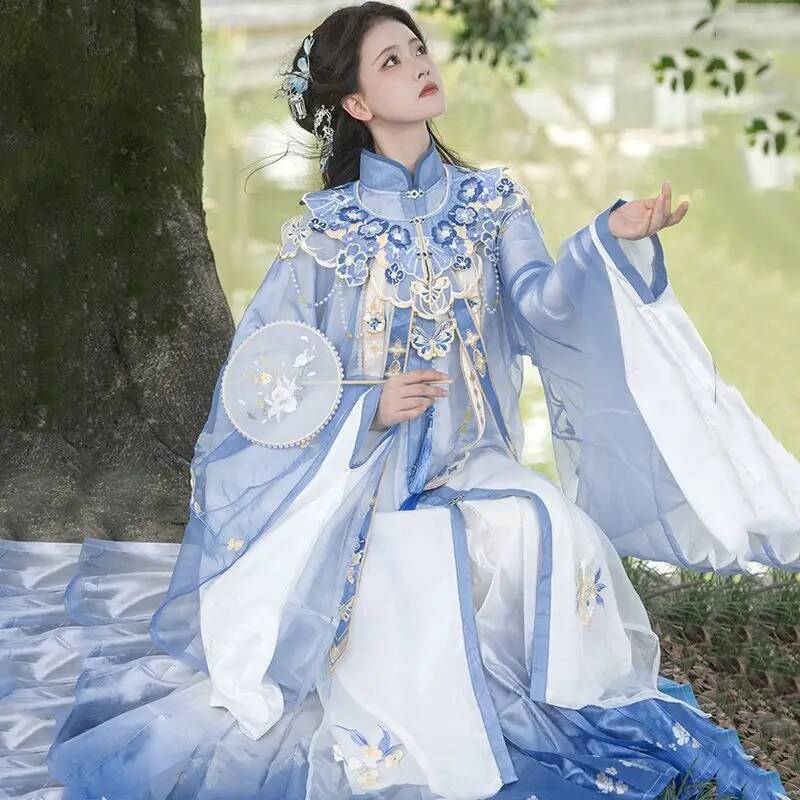 Embroidery Set - Bimonthly[Lan Jin Luo]New Hanfu Women's Ming