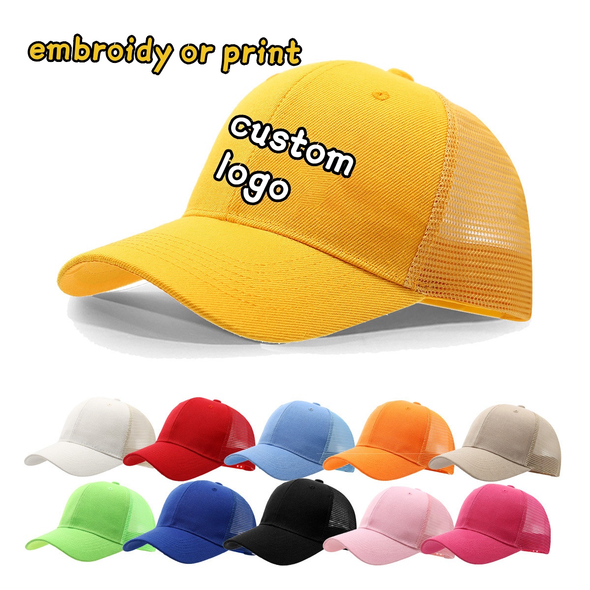 Embroidery Logo - Custom Logo Cap Embroidery Printing Solid