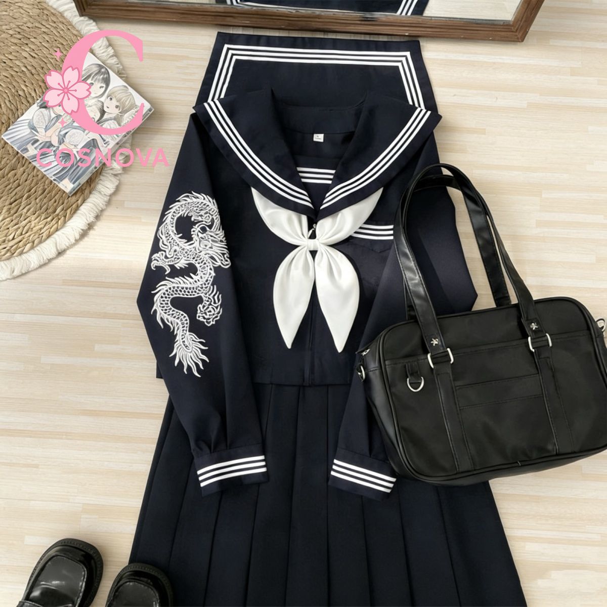 Embroidery Uniform - Japanese Dark Goth Punk Sailor Suit