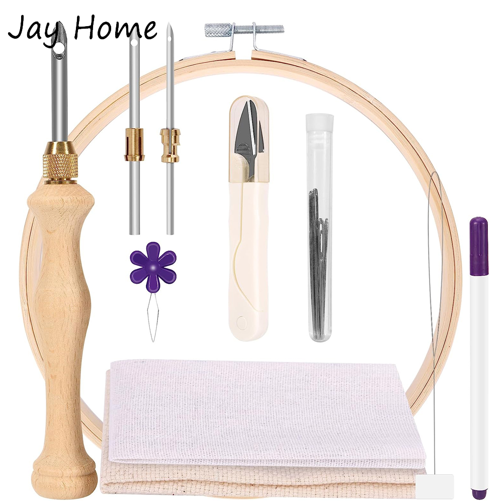 Embroidery Hoop Square - Punch Needle Starter Kit with Embroidery