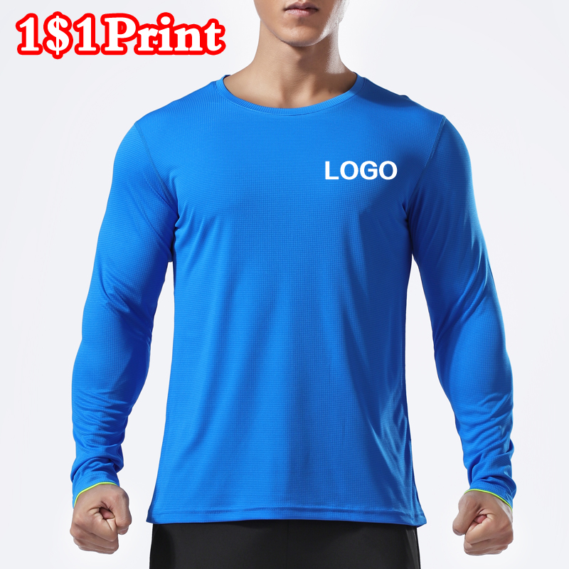 Embroidery Logo - Sports quick drying long sleeved T-shirt