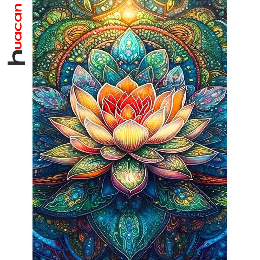 Embroidery Hoop Square - DIY Diamond Painting Lotus Diamond Embroidery