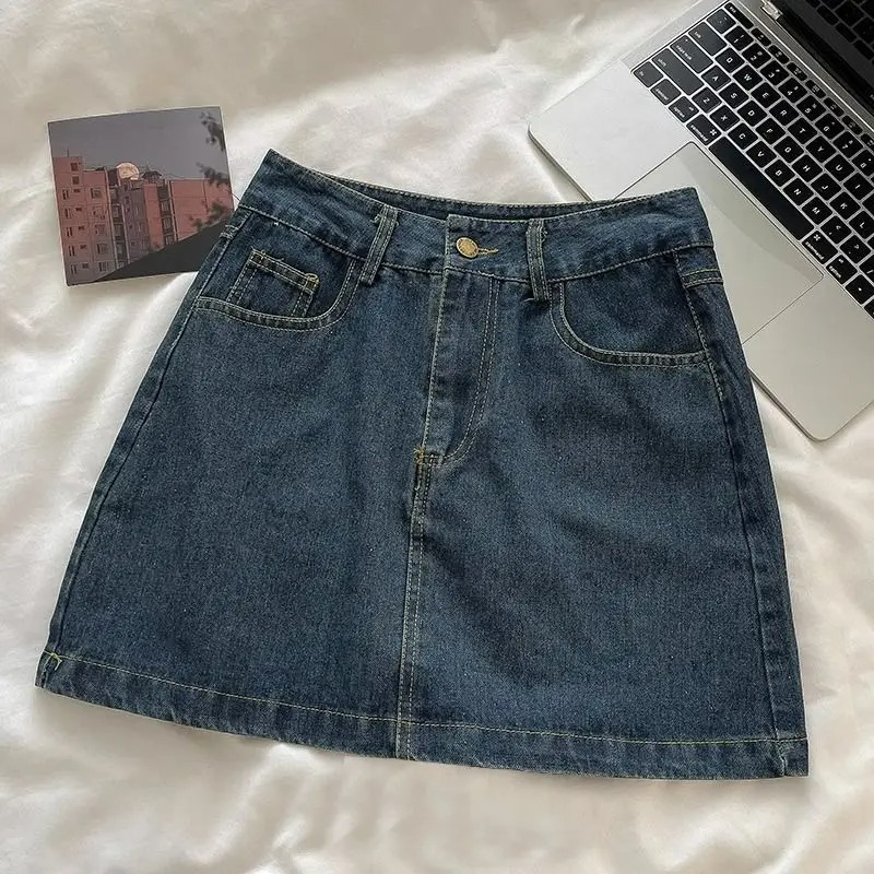 Embroidery Set - Y2K Denim Skirt Set: Vintage Japanese