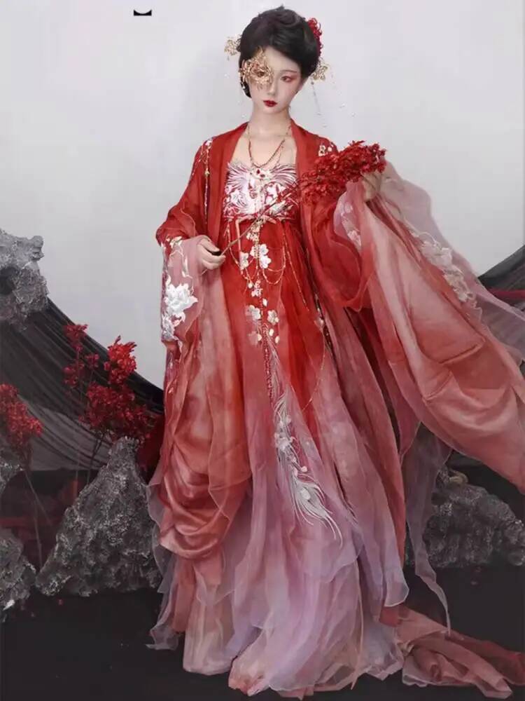 Embroidery Set - Women In Hanfu Heavy Embroidery Luxurious