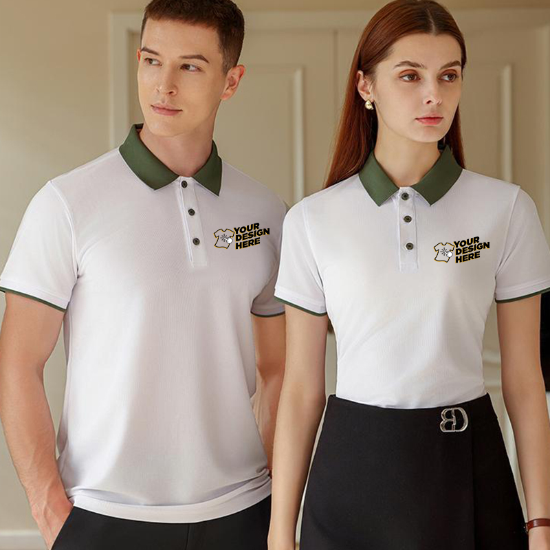 Embroidery Logo - Color Block Polo Shirt - Free