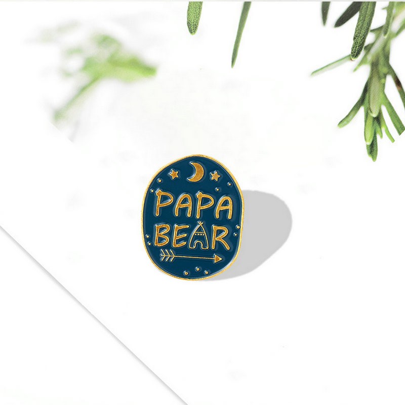 Embroidery Logo - Mama Papa Bear Enamel Pins Custom