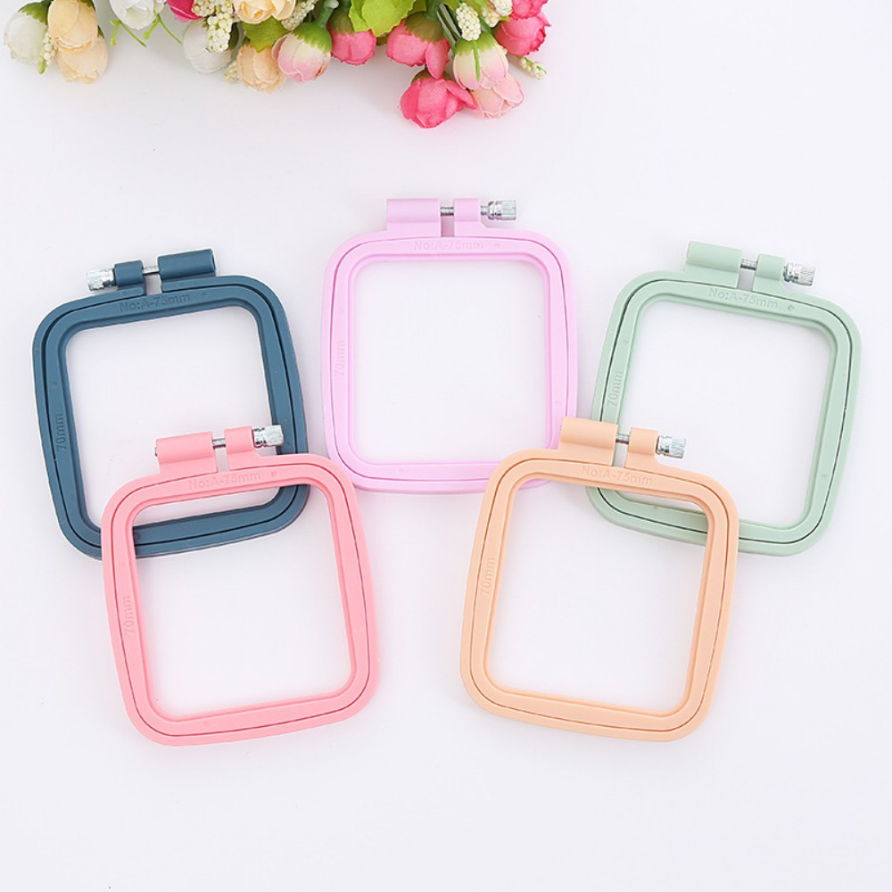 Embroidery Hoop Square - Oval/Square Plastic Embroidery Hoops Frame Color