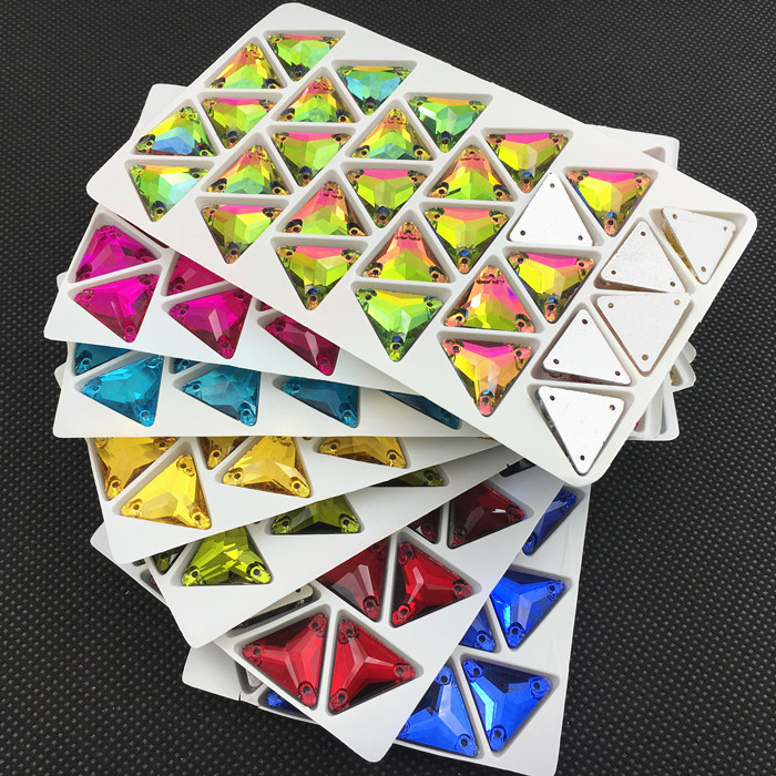 Embroidery Glass Beads - Glass Crystal Triangle Sew On Rhinestone