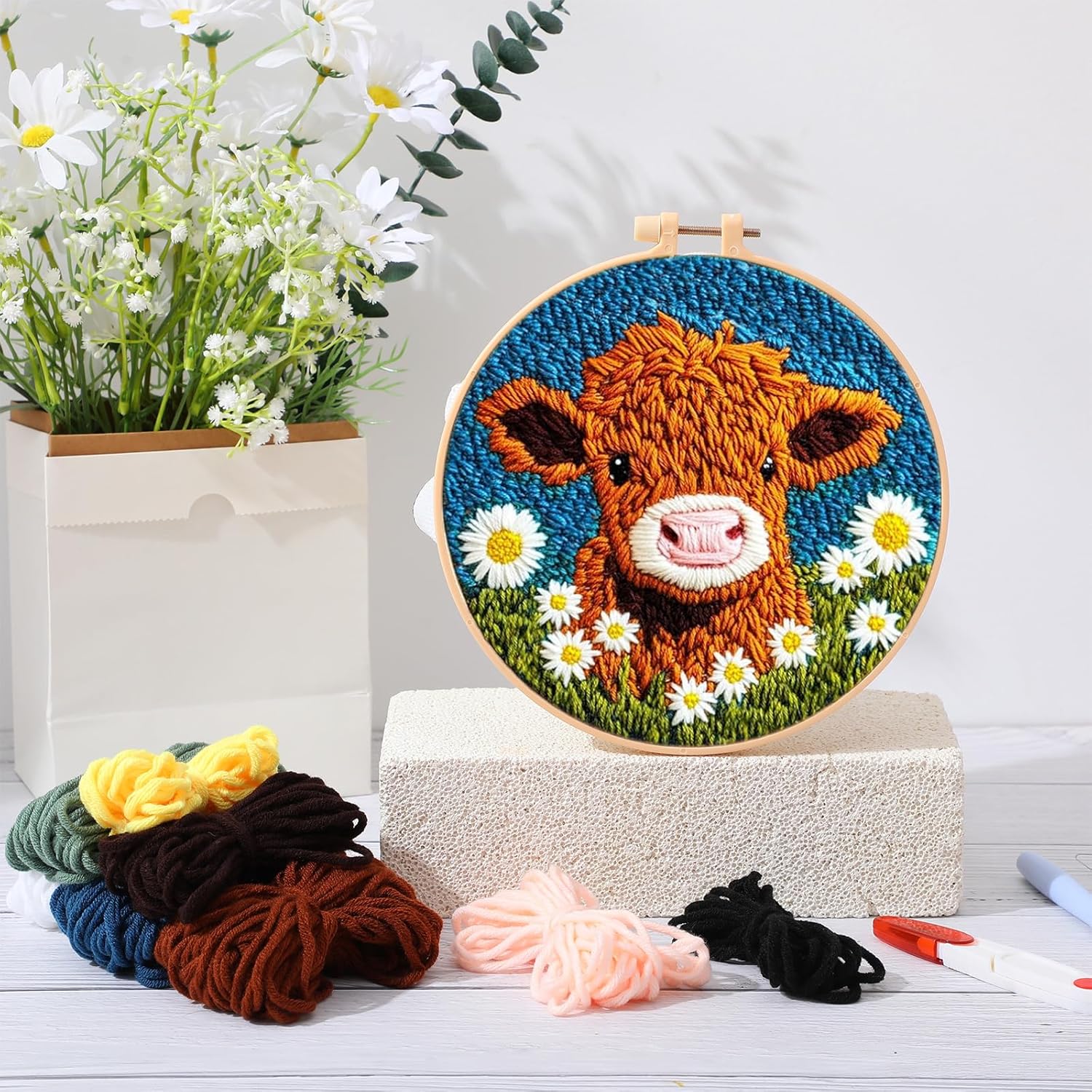 DIY Punch Needle Kits for Begi - Embroidery Hoop Square review and price