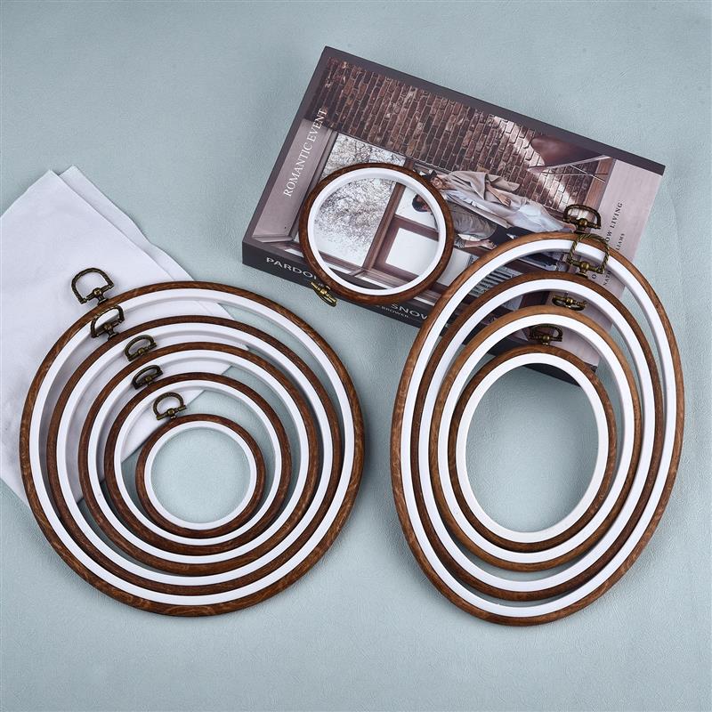 Round Oval Wooden Color Embroi - Embroidery Hoop Square review and price