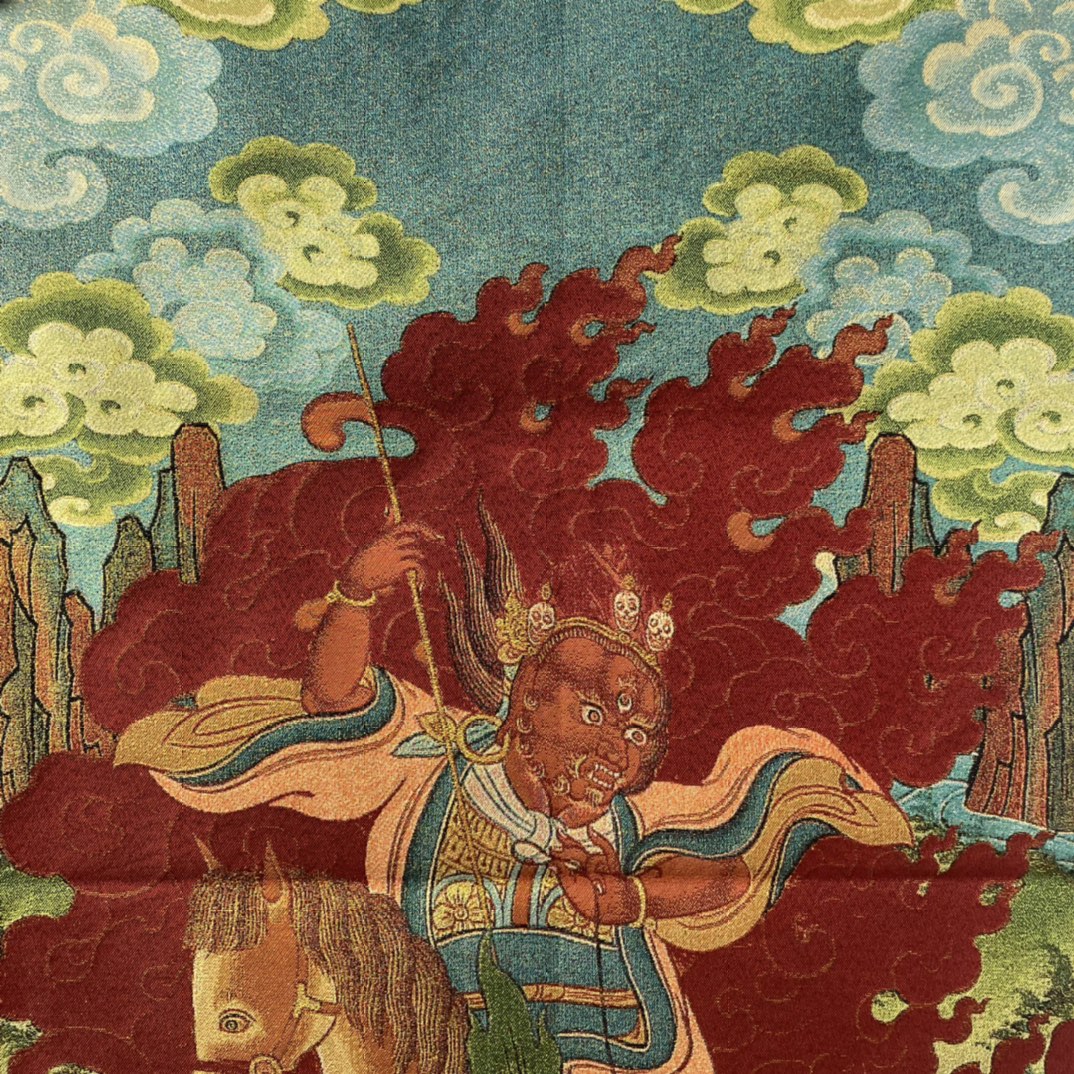35' Old Nepalese Temples Silk  - Embroidery House review and price