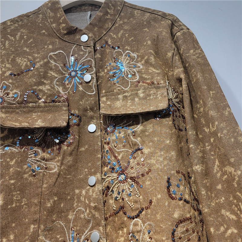 Spring Fashion Sequins Embroid - Embroidery Jacket Jeans review and price