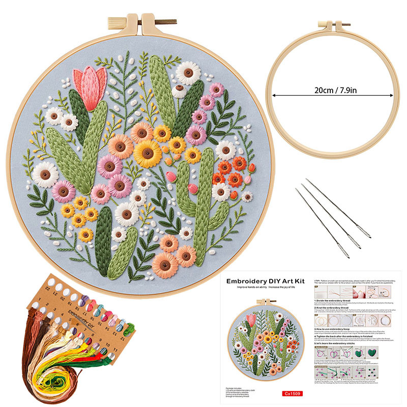 Flower DIY Embroidery Kit for  - Embroidery Guide Paper review and price