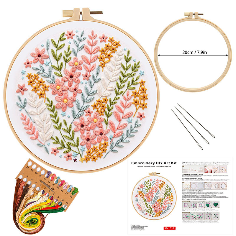 Flower DIY Embroidery Kit for  - Embroidery Guide Paper review and price