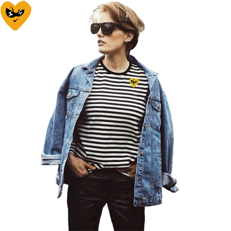 Break Egg Women Striped T-Shir - Embroidery Egg review and price