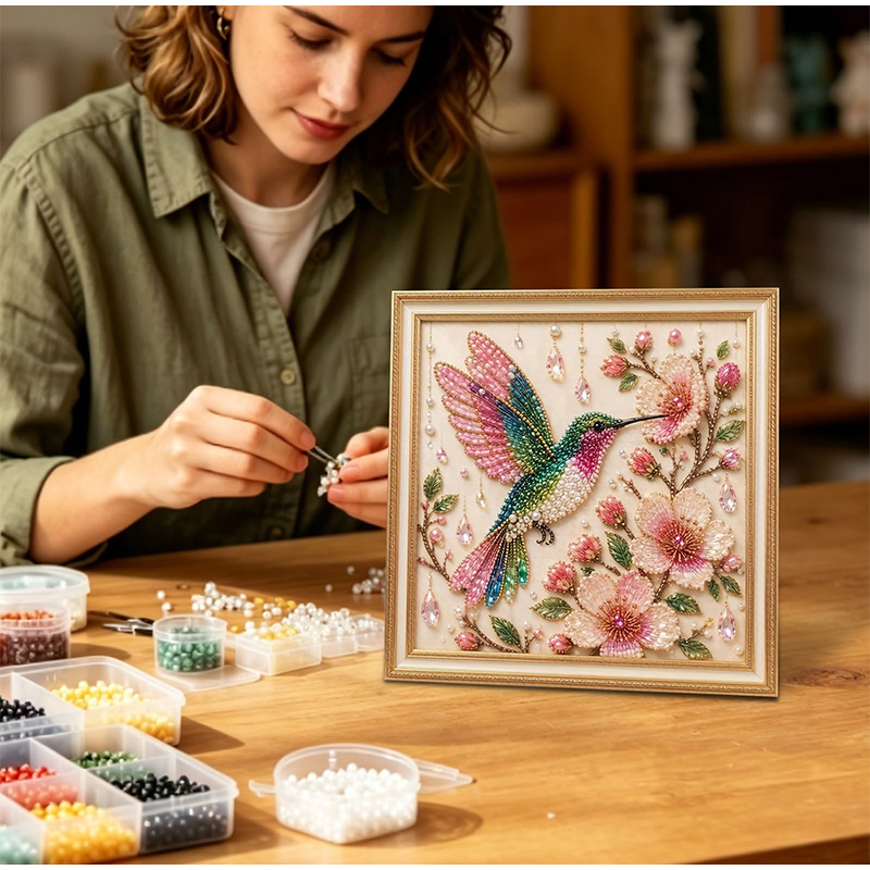 Bird Pearl Art DIY Kit Cardina - Embroidery Beads review and price