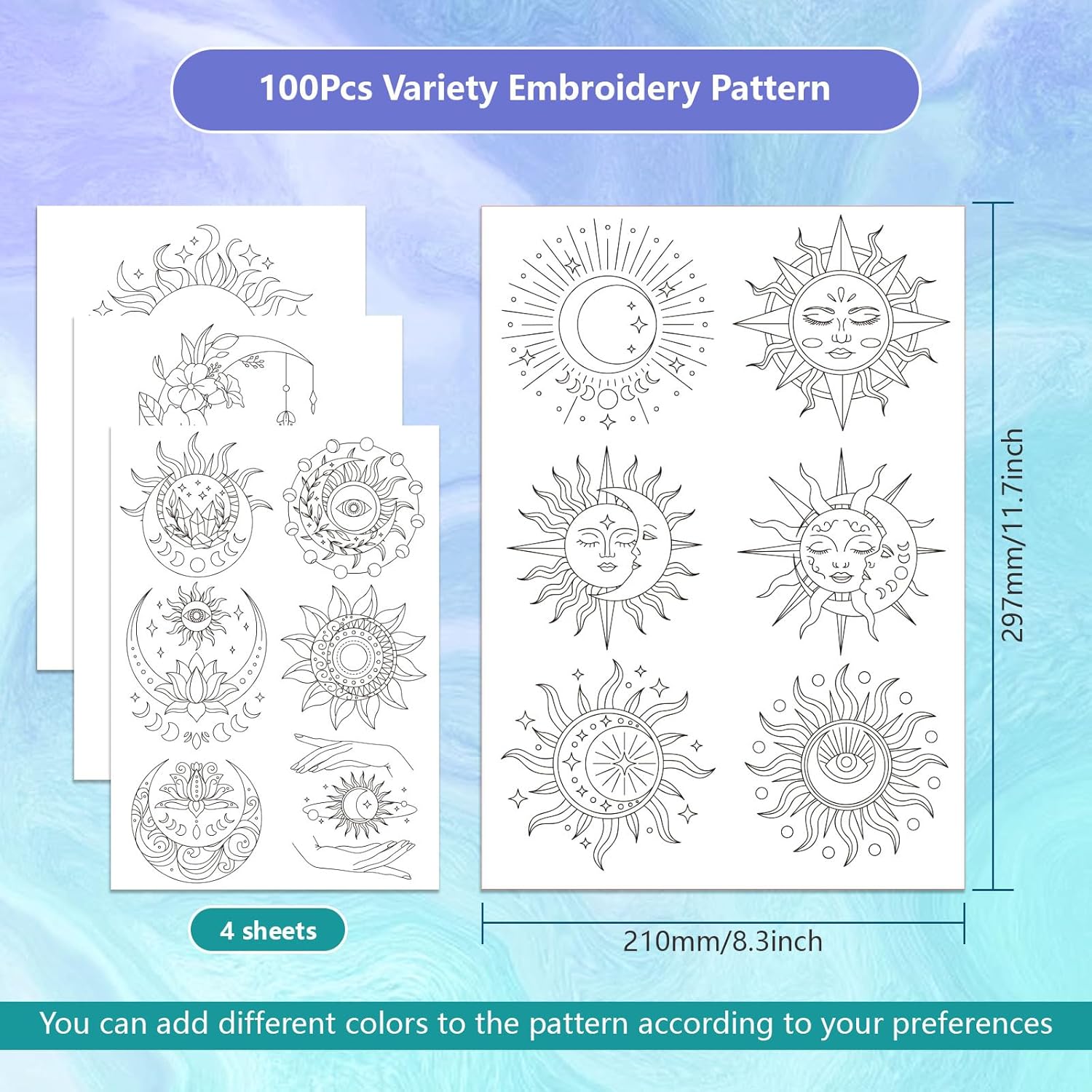 Sun Moon Pattern Water Soluble - Embroidery Meaning review and price
