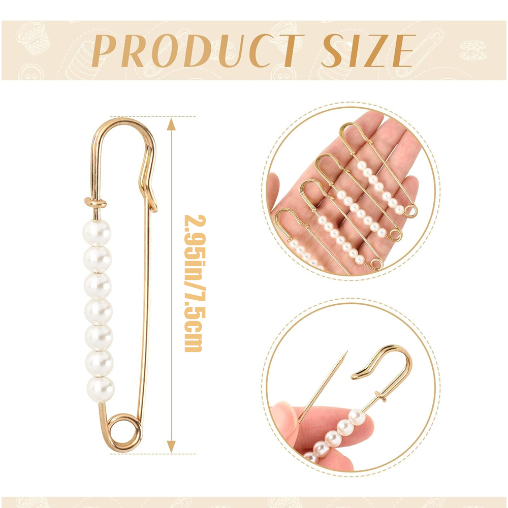 5PCS Faux Pearl Brooch Pins 2. - Embroidery House review and price