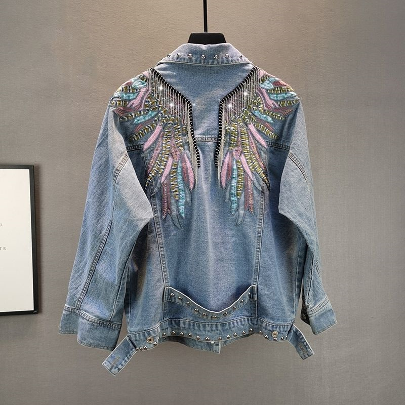 2024 New AutumnFashion Rivet W - Embroidery Jacket Jeans review and price