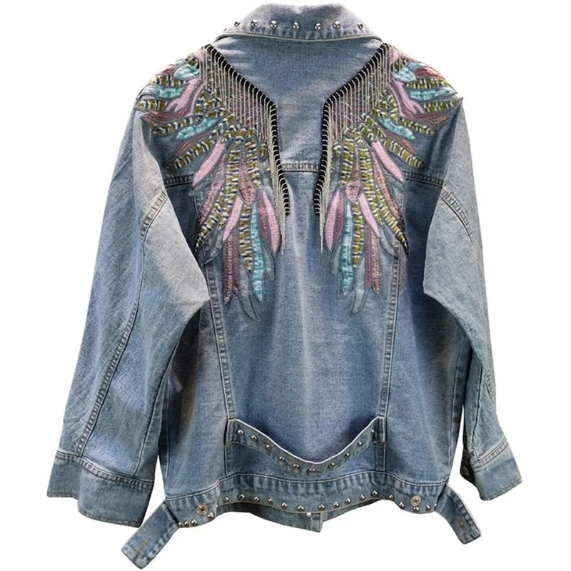 2024 New AutumnFashion Rivet W - Embroidery Jacket Jeans review and price