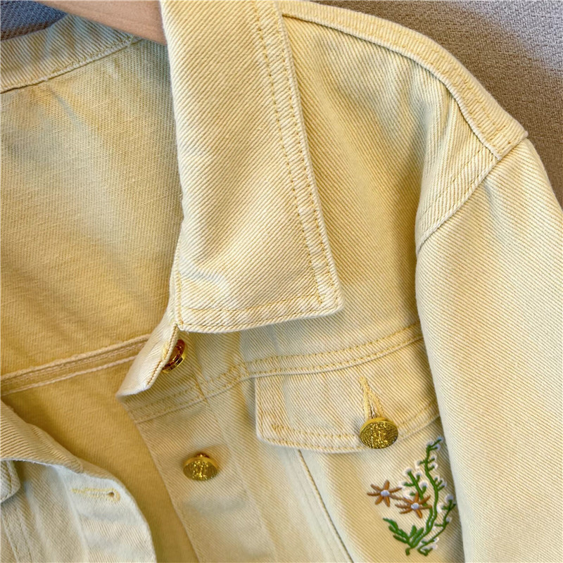 Korean Vintage Flower Embroide - Embroidery Jacket Jeans review and price