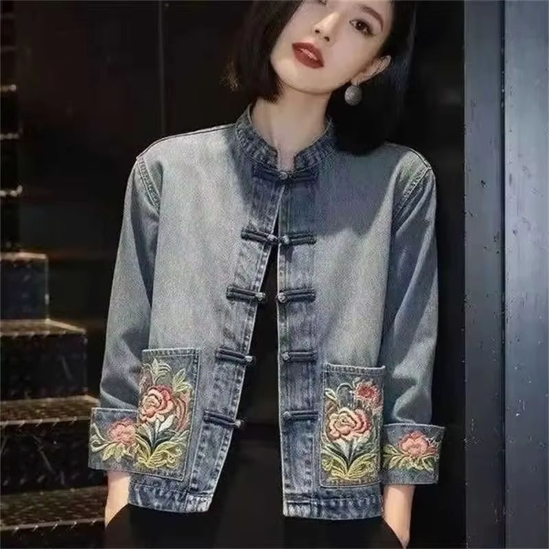 Spring Autumn Beautiful Embroi - Embroidery Jacket Jeans review and price