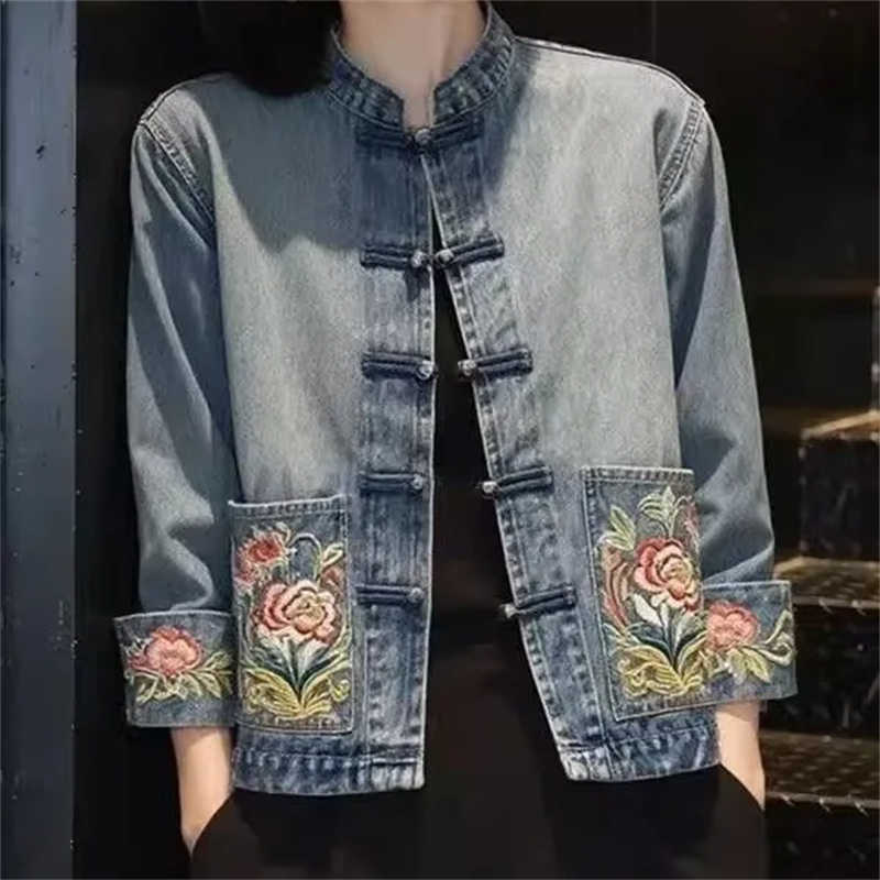 Spring Autumn Beautiful Embroi - Embroidery Jacket Jeans review and price