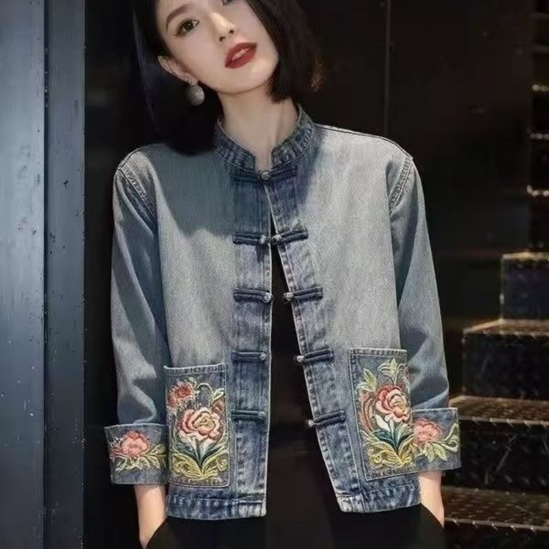 Spring Autumn Beautiful Embroi - Embroidery Jacket Jeans review and price