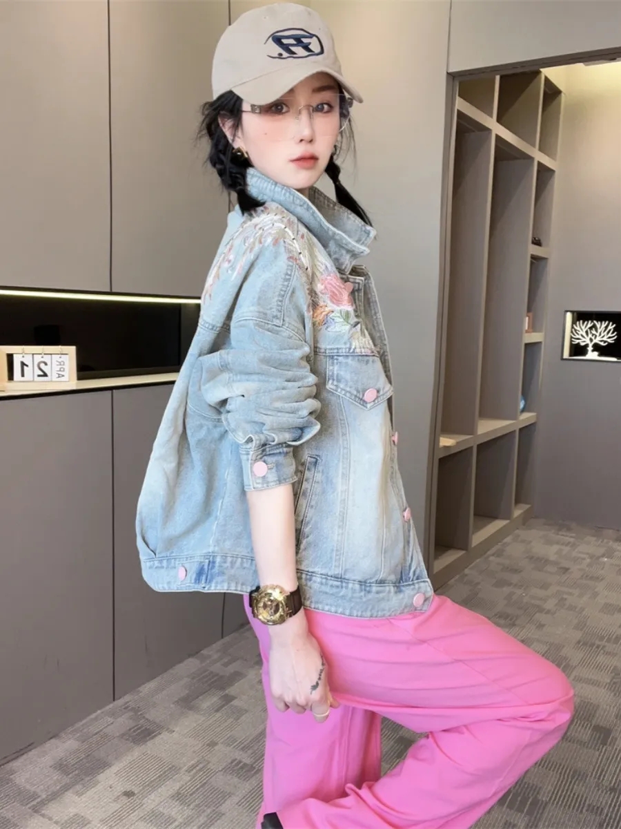Spring Autumn Short Denim Jack - Embroidery Jacket Jeans review and price
