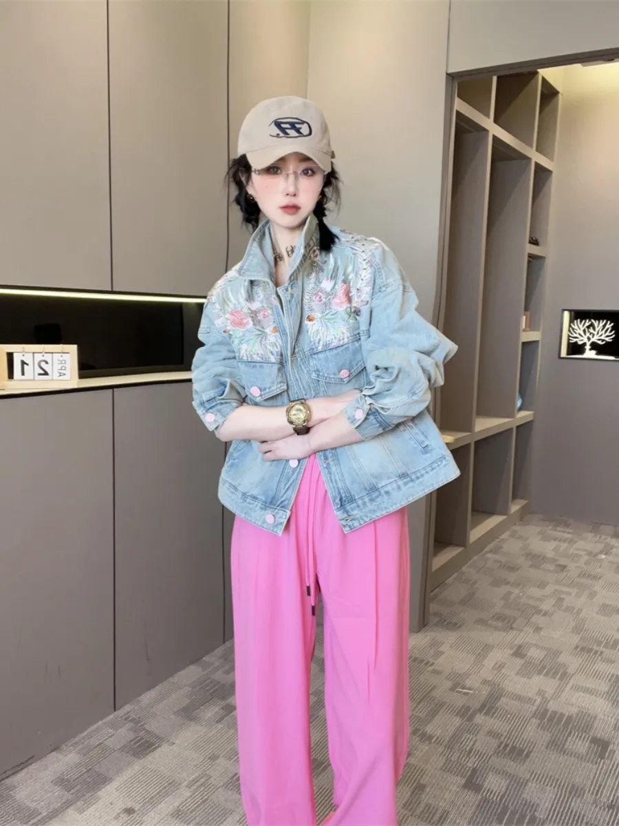 Spring Autumn Short Denim Jack - Embroidery Jacket Jeans review and price