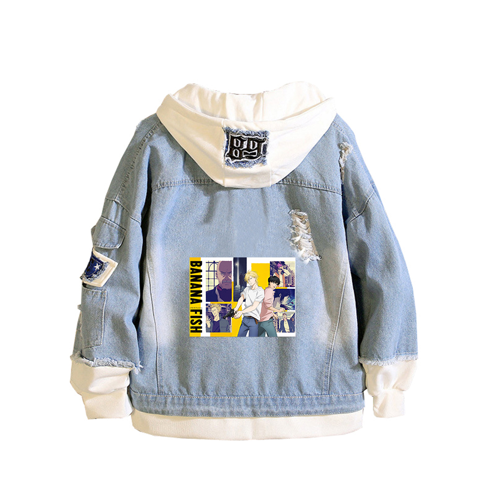 BANANA FISH Demin Jacket Anime - Embroidery Jacket Jeans review and price
