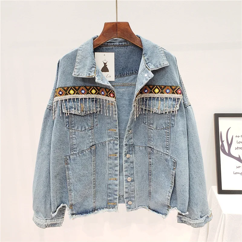 Embroidery Tassel Denim Jacket - Embroidery Jacket Jeans review and price