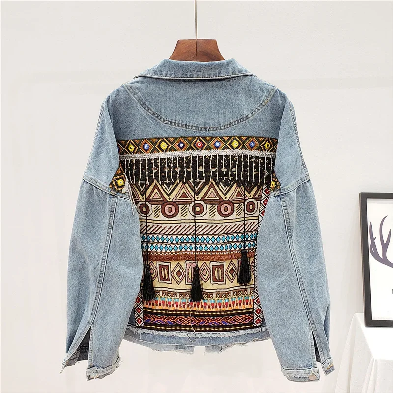 Embroidery Tassel Denim Jacket - Embroidery Jacket Jeans review and price
