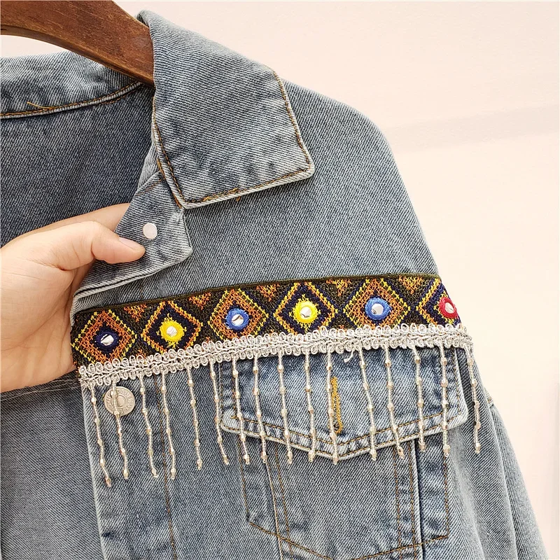 Embroidery Tassel Denim Jacket - Embroidery Jacket Jeans review and price