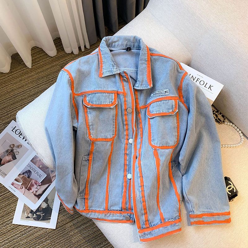 Retro Women Striped Graffiti C - Embroidery Jacket Jeans review and price