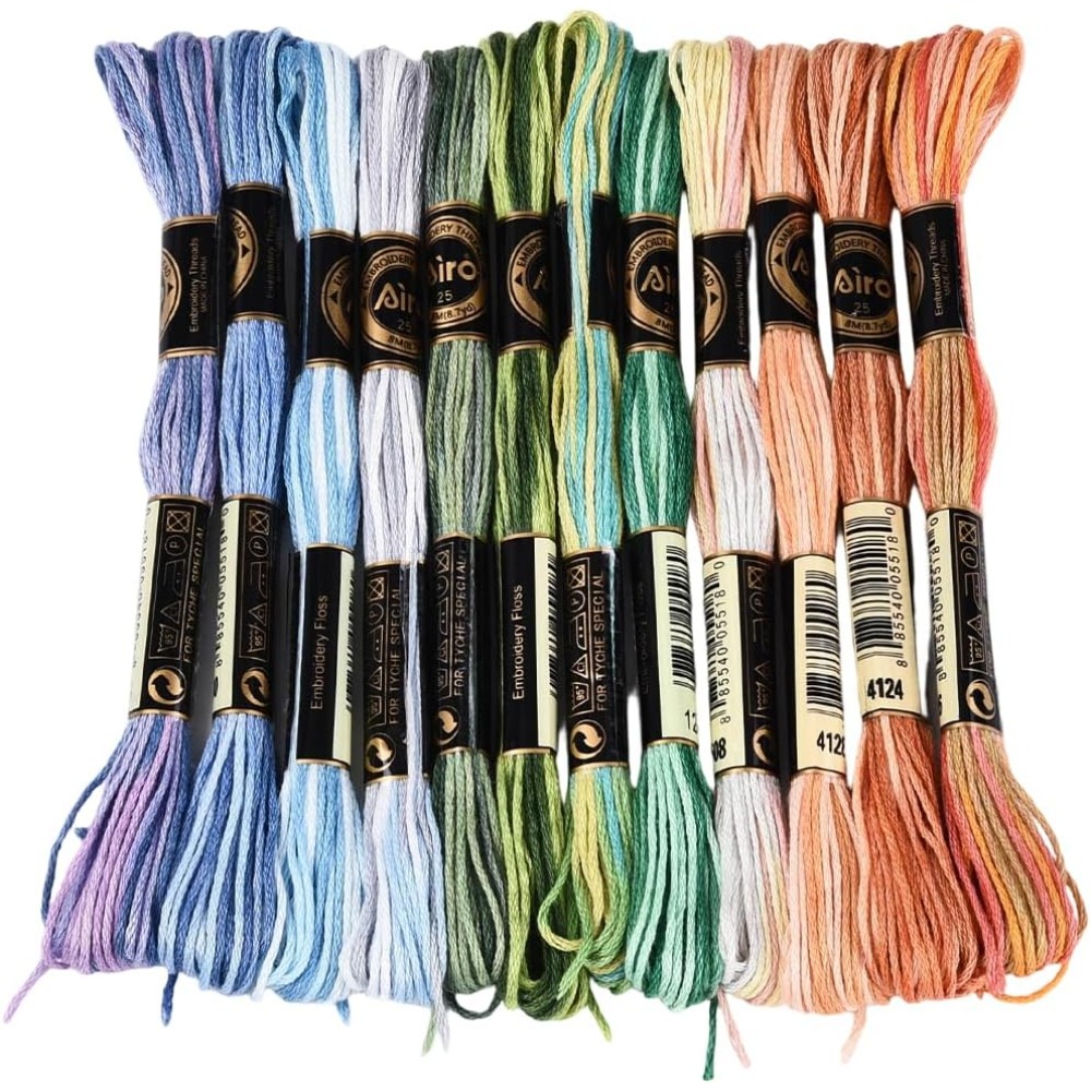 12 Skeins 105 Yards Cross Stit - Embroidery Handicraft review and price