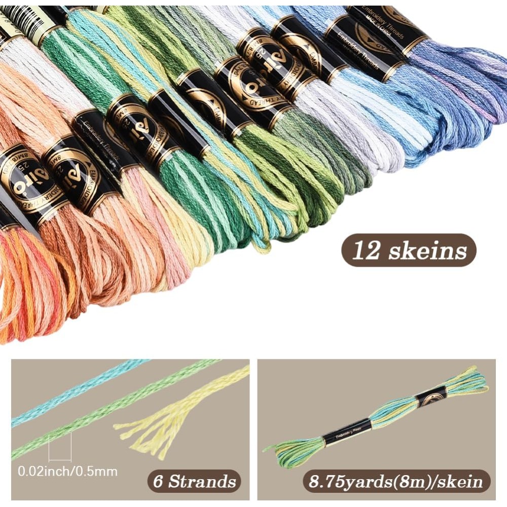 12 Skeins 105 Yards Cross Stit - Embroidery Handicraft review and price