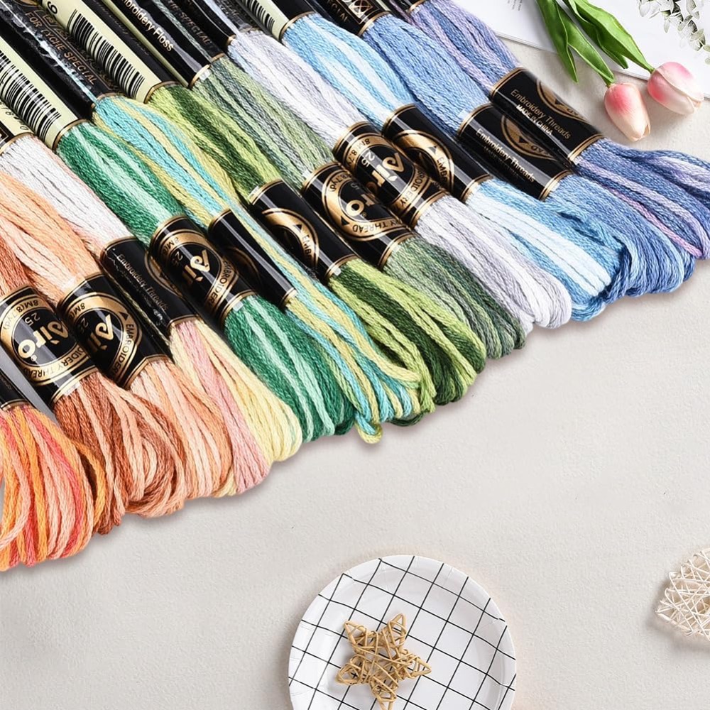 12 Skeins 105 Yards Cross Stit - Embroidery Handicraft review and price