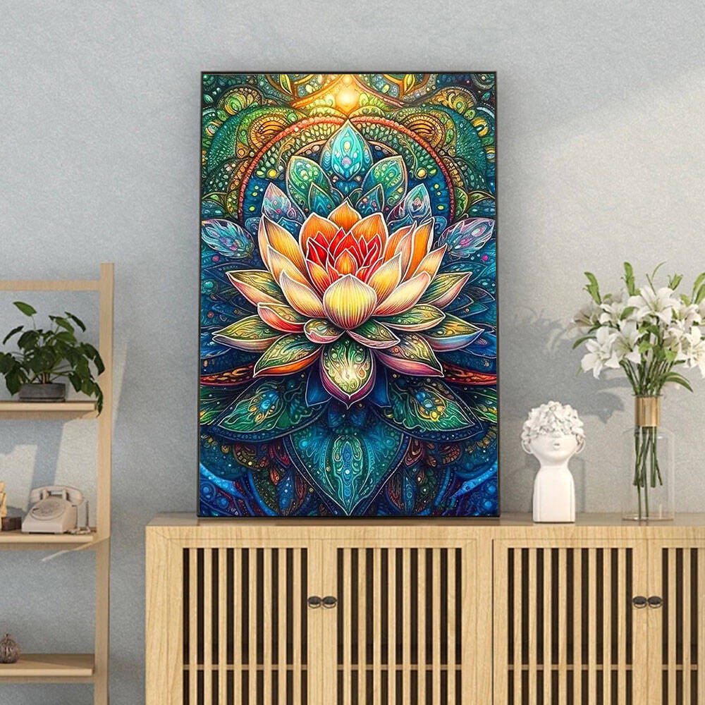 DIY Diamond Painting Lotus Dia - Embroidery Hoop Square review and price