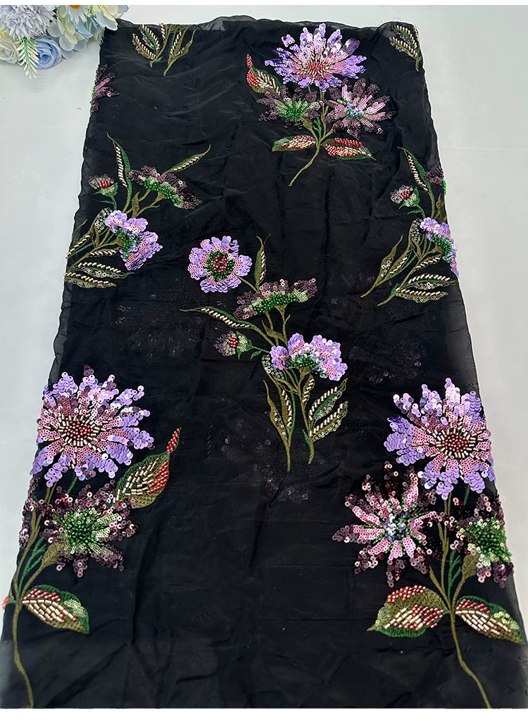 1yard soft mesh fabric Flower  - Embroidery Beads review and price
