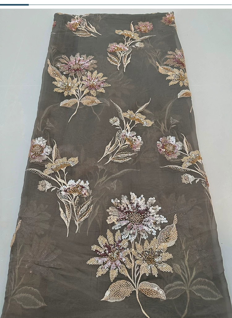 1yard soft mesh fabric Flower  - Embroidery Beads review and price