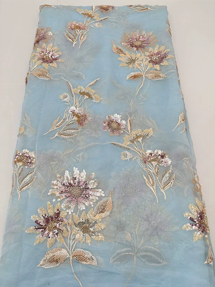 1yard soft mesh fabric Flower  - Embroidery Beads review and price