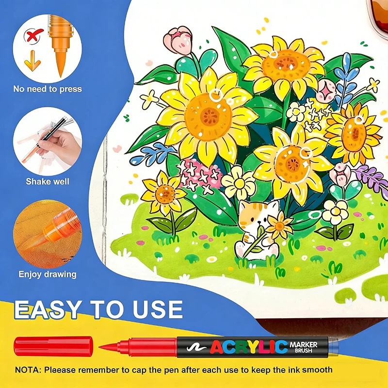 Acrylic Paint Markers Soft Bru - Embroidery Egg review and price
