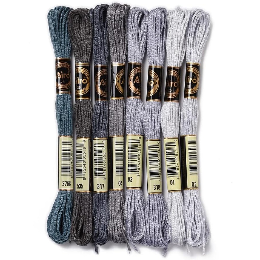 8 Skeins 70 Yards Grey Friends - Embroidery Handicraft review and price