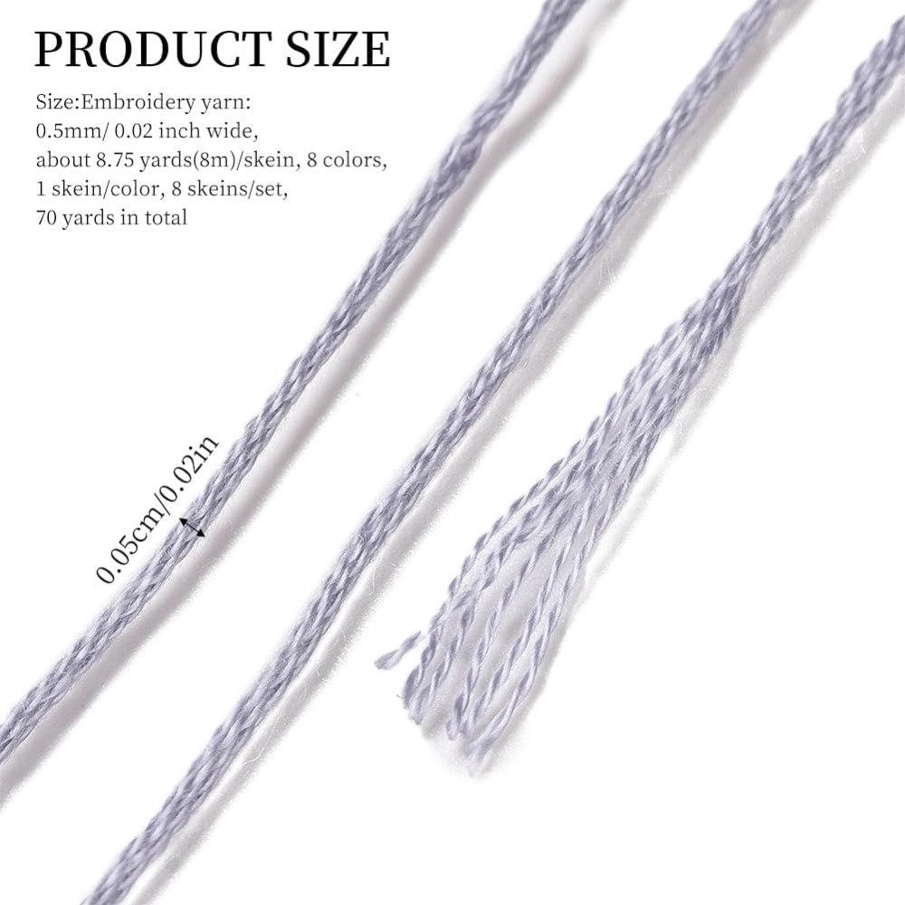 8 Skeins 70 Yards Grey Friends - Embroidery Handicraft review and price