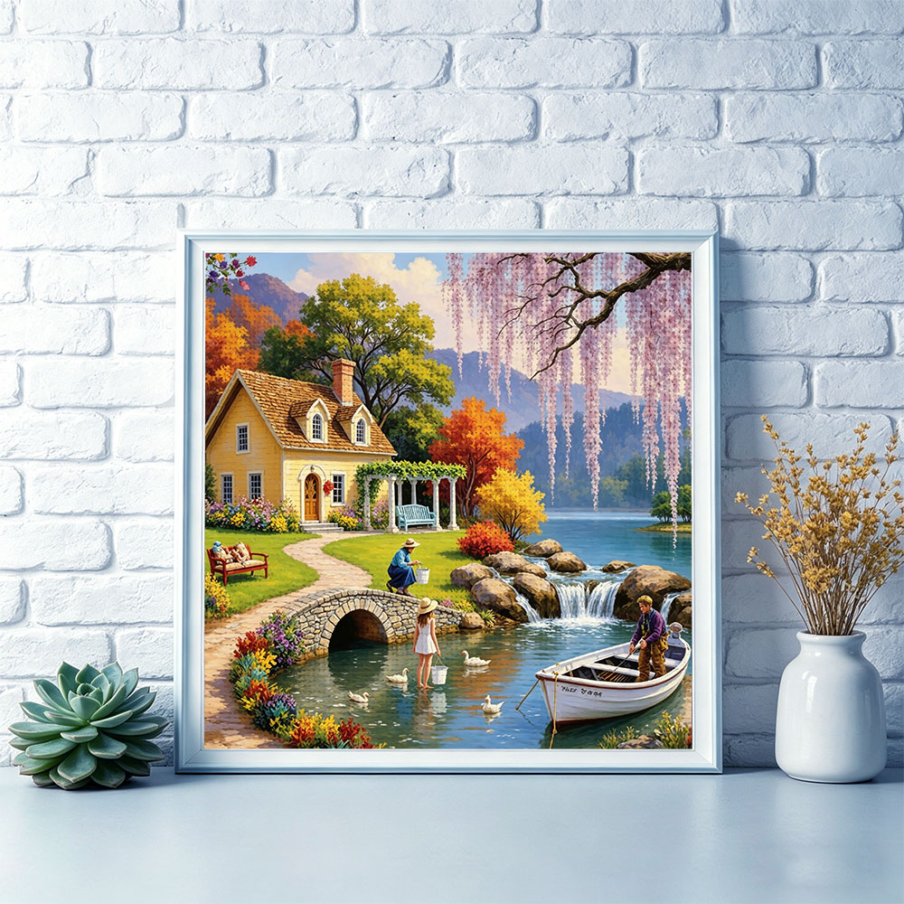 HUACAN 11CT Cross Stitch House - Embroidery Guide Paper review and price