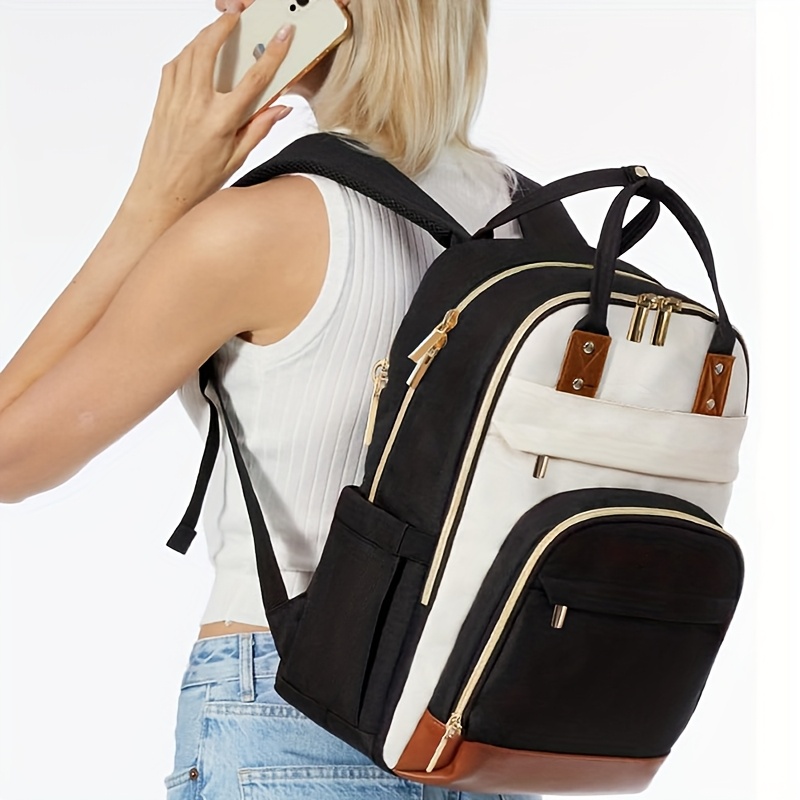 Women Two Tone Laptop Backpack - Embroidery Bag review and price