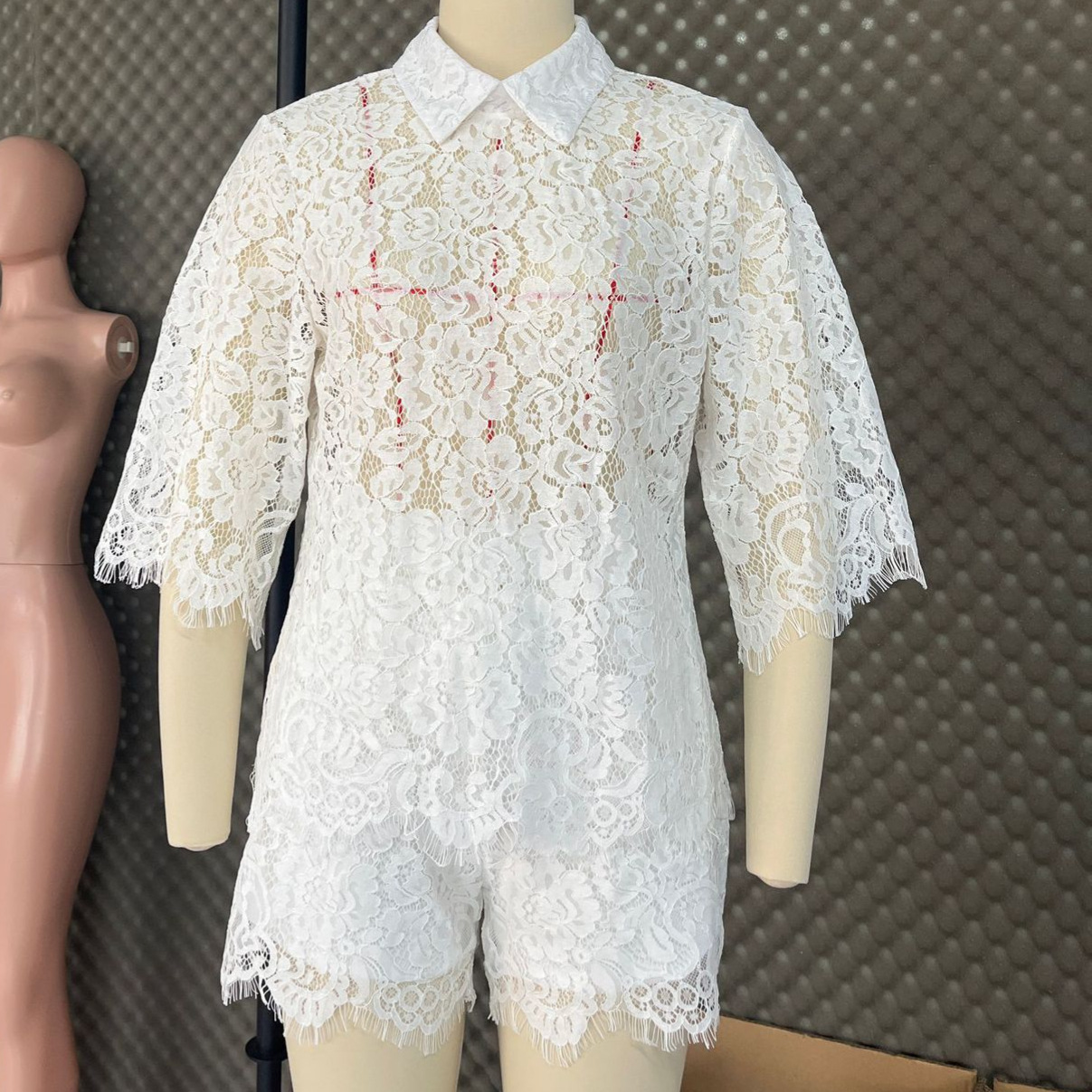 Sexy Lace Embroidery Shorts Su - Embroidery Uniform review and price