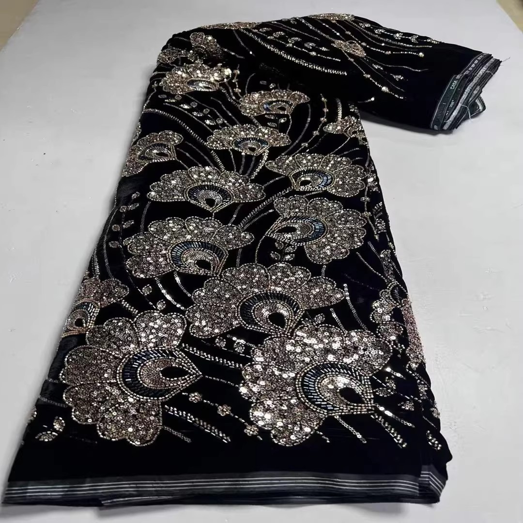5yard New velvet tela Sequin b - Embroidery Beads review and price